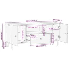 shumee TV omarica črna 105x33x46 cm trden mangov les