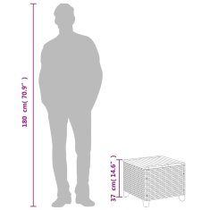 Greatstore Vrtna miza črna 45x45x37 cm poli ratan in akacijev les