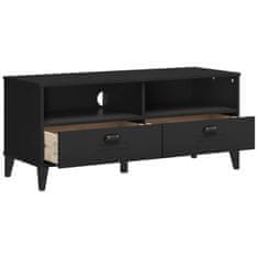 Greatstore TV omarica VIKEN črna trdna borovina