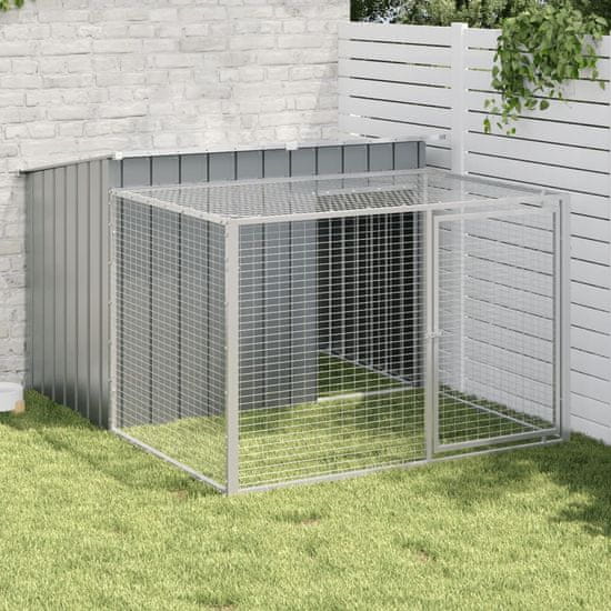 Greatstore Pasja uta z izhodom antracitna 153x194x110 cm pocinkano jeklo