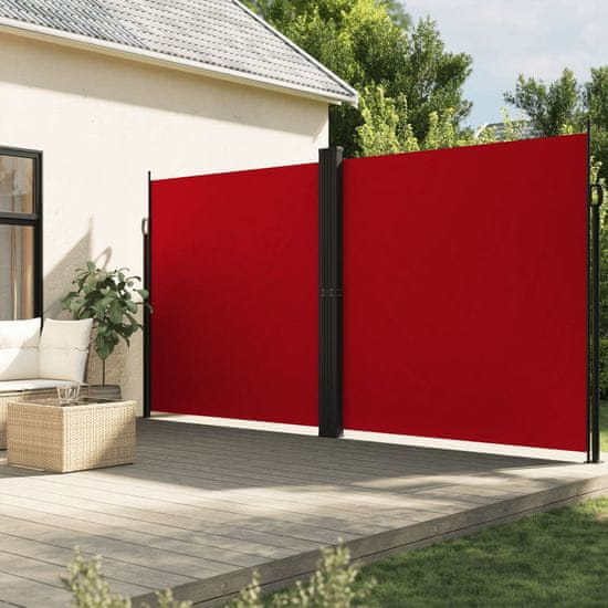 shumee Zložljiva stranska tenda rdeča 220x1000 cm