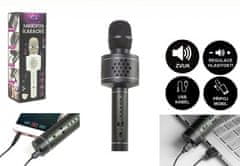 Teddies Karaoke Bluetooth črni mikrofon na baterije s kablom USB
