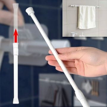 HOME & MARKER® Palica za kavlje CLIPSHOOKS, Pripomoček za organizacijo v kuhinji ali kopalnici (55-90cm) | CLIPSROD
