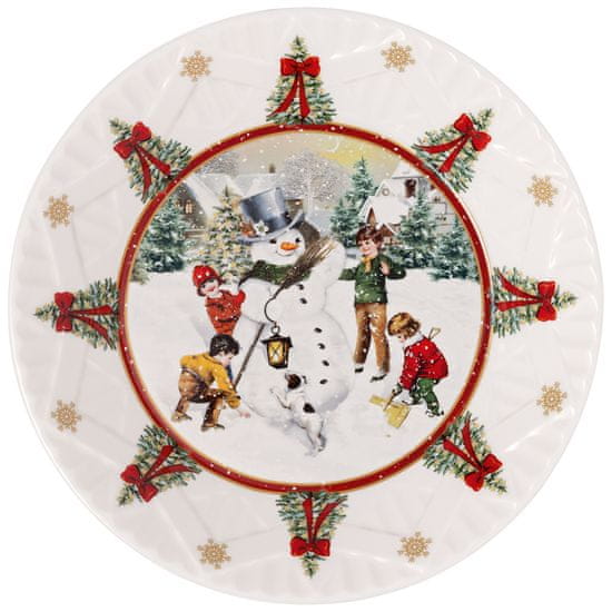Villeroy & Boch Toy‘s Fantasy Servierteller – Weihnachtliche Santa-Figur Aus Porzellan, 38x38 Cm