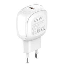LDNIO A1206C omrežni polnilnik, USB-C, 27 W + kabel USB-C za Lightning (bela)