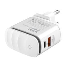 LDNIO A2423C Omrežni polnilnik USB, USB-C + kabel USB-C - Lightning