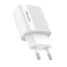 Vipfan E01 omrežni polnilnik, 1x USB, 2,4A + kabel Lightning (bela)