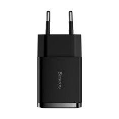 BASEUS kompaktni hitri polnilec, 2x USB, 10,5 W (črn)