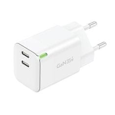 Foneng GaN 35W 2x USB-C omrežni polnilnik (bela)