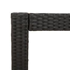 Greatstore Vrtna miza z leseno mizno ploščo črna 100x40x75 cm poli ratan