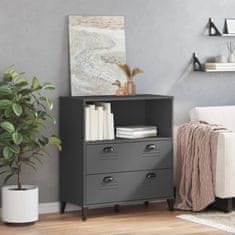 shumee Komoda VIKEN antracitno siva 80x40x90 cm trdna borovina