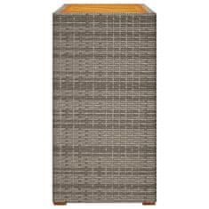 Greatstore Vrtna miza z leseno mizno ploščo siva 100x40x75 cm poli ratan