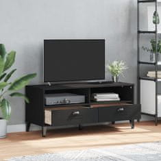 Greatstore TV omarica VIKEN črna trdna borovina