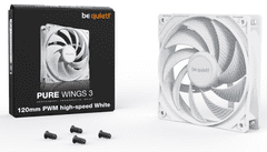 Be quiet! Pure Wings 3 ventilator, 120mm, 4-pin, PWM, High-Speed, bel (BL111)