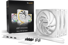 Be quiet! Pure Wings 3 ventilator, 140mm, 4-pin, PWM, High-Speed, RGB, bel, 3 kosi (BL113)