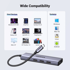 Ugreen 5-v-1 USB-C Hub (100 W PD, 4K@30Hz HDMI)