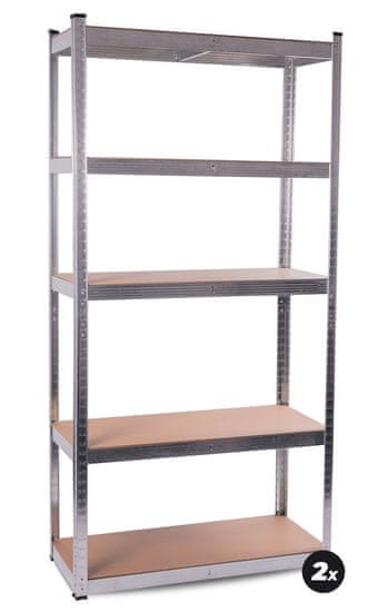 Aga 2x Kovinsko stojalo 180x90x40 cm 5 polic