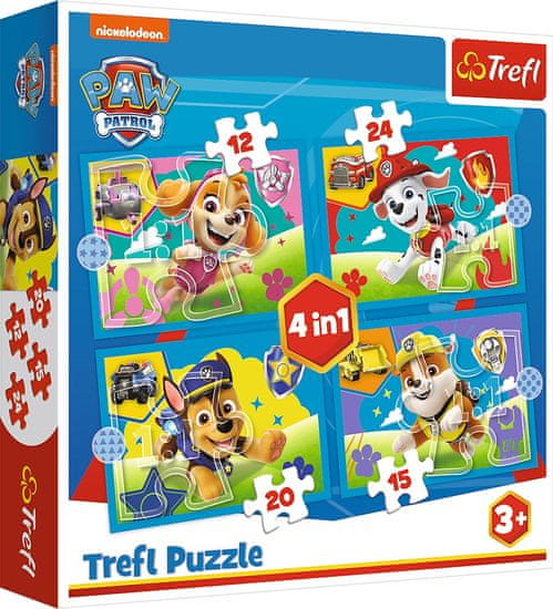Trefl Puzzle Paw Patrol: Running Puppies 4v1 (12,15,20,24 kosov)