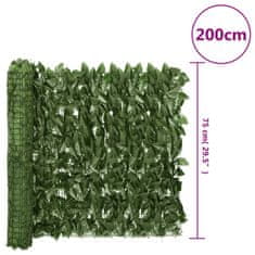 Greatstore Balkonsko platno s temno zelenim listjem 200x75 cm