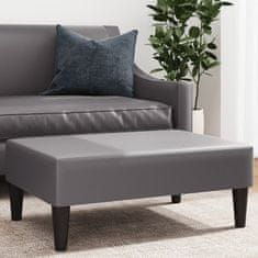 Greatstore Stolček za noge siv 77x55x31 cm umetno usnje