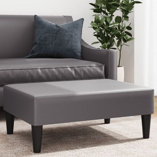 Greatstore Stolček za noge siv 77x55x31 cm umetno usnje