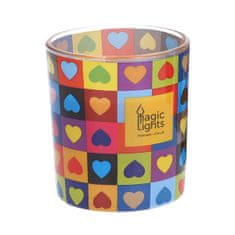 BigBuy Sveča Magic Lights Hearts (7,5 x 8,4 cm)