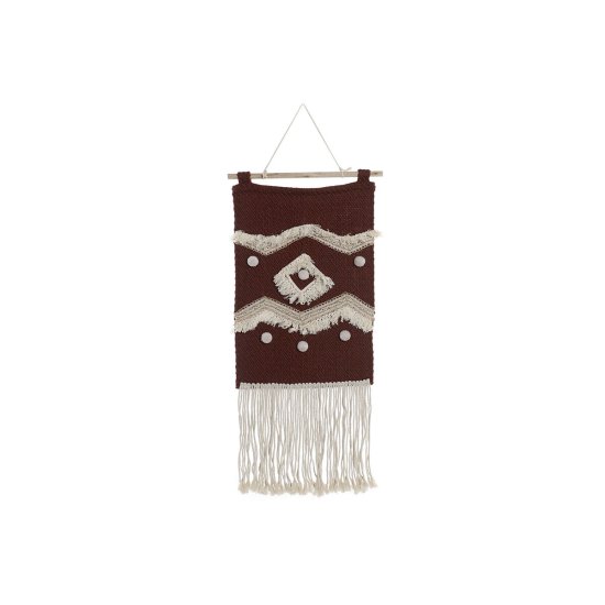 DKD Home Decor Stenska dekoracija DKD Home Decor Rdeča Naravna Boho 45 x 2 x 115 cm