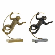 DKD Home Decor Dekorativna figura DKD Home Decor 33 x 25 x 48 cm Črna zlata opica Moderno (2 enoti)