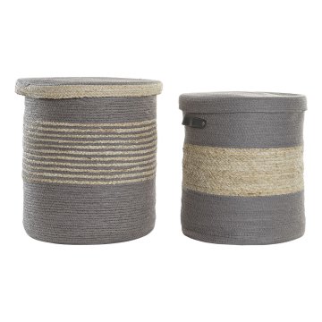 DKD Home Decor Košarica komplet DKD Home Decor Papir 40 x 40 x 44 cm Boho