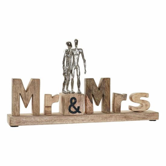 DKD Home Decor Dekorativna figura DKD Home Decor Gospod in gospa srebrni aluminij (51 x 7,5 x 28 cm)