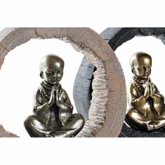DKD Home Decor Dekorativna figura DKD Home Decor Črni zlati menih Oriental 20,8 x 6,5 x 18,5 cm (2 enoti)