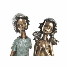 DKD Home Decor Dekorativna figura DKD Home Decor 17 x 13 x 22 cm Rdeča zlata turkizna Otroci (2 enoti)