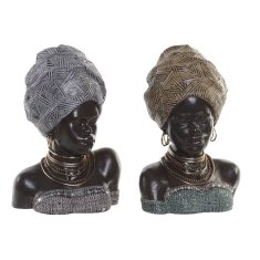 DKD Home Decor Dekorativna figura DKD Home Decor 24 x 18 x 36 cm Srebrna zlata kolonialna afriška ženska (2 enoti)