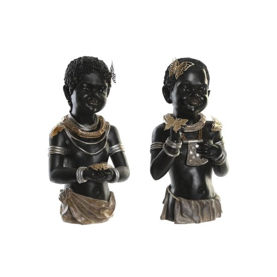 DKD Home Decor Dekorativna figura DKD Home Decor 20,5 x 18 x 35 cm Črna kolonialna afriška ženska (2 enoti)
