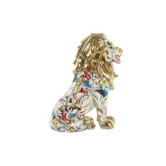 DKD Home Decor Dekorativna figura DKD Home Decor Zlati lev iz smole Večbarvna moderna (21 x 14,5 x 27 cm) (15 x 21 x 27 cm)