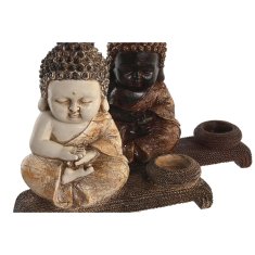DKD Home Decor Dekorativna figura DKD Home Decor 22 x 8,2 x 23 cm Rdeča bež Buda Oriental (4 kosi)