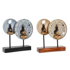 DKD Home Decor Dekorativna figura DKD Home Decor 25 x 6,7 x 25,6 cm Bež Modra Buda Oriental (2 enoti)