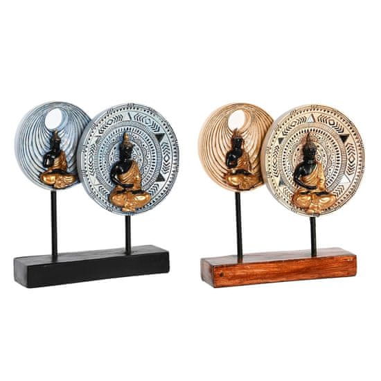 DKD Home Decor Dekorativna figura DKD Home Decor 25 x 6,7 x 25,6 cm Bež Modra Buda Oriental (2 enoti)