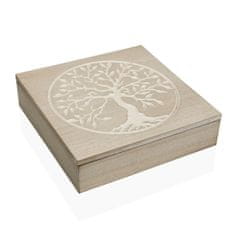 Versa Okrasna škatla Versa Tree Wood 24 x 6 x 24 cm