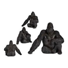 Gift Decor Dekorativna figura Gorila Črna smola (34 x 50 x 63 cm)