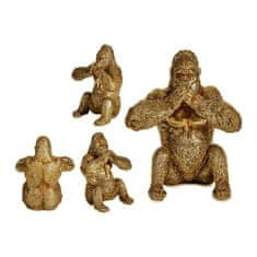 slomart okrasna figura gorila zlat 11 x 18 x 16,2 cm