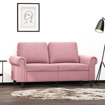 Vidaxl vidaXL Dvosed roza 120 cm žametno oblazinjenje