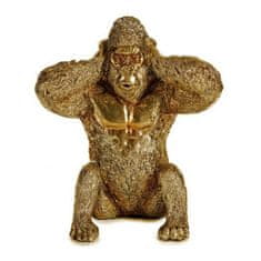 slomart okrasna figura gorila zlat 10 x 18 x 17 cm