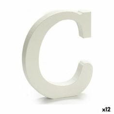 DKD Home Decor Črka C Les bela (1,8 x 21 x 17 cm) (12 enot)