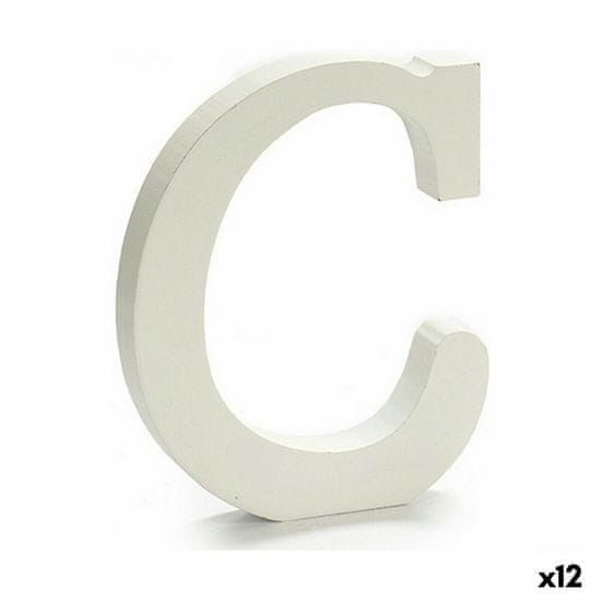 DKD Home Decor Črka C Les bela (1,8 x 21 x 17 cm) (12 enot)