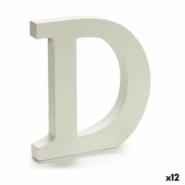 DKD Home Decor Črka D Les bela (1,8 x 21 x 17 cm) (12 enot)