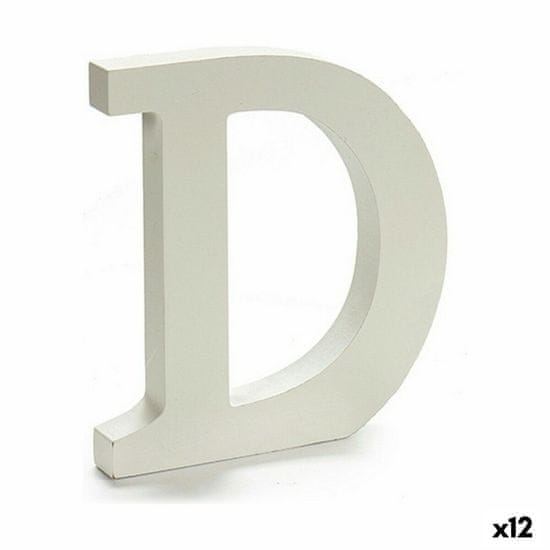 DKD Home Decor Črka D Les bela (1,8 x 21 x 17 cm) (12 enot)