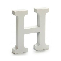 DKD Home Decor Črka H Les bela (2 x 16 x 14,5 cm) (24 enot)