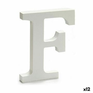 DKD Home Decor Črka F Les bela (1,8 x 21 x 17 cm) (12 enot)