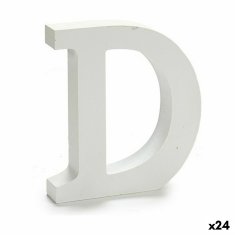 DKD Home Decor Črka D Les bela (2 x 16 x 14,5 cm) (24 enot)